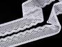 Cotton bobbin lace 75414, width 55 mm, white - 3/4