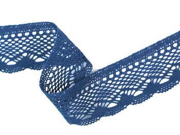 Cotton bobbin lace 75414, width 55 mm, ocean blue - 3