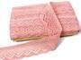 Cotton bobbin lace 75414, width 55 mm, pink - 3/5