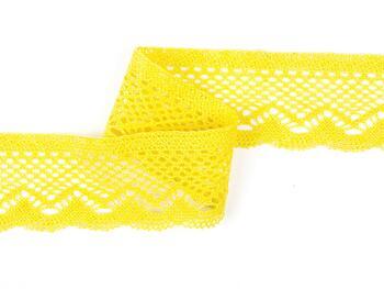Cotton bobbin lace 75414, width 55 mm, yellow - 3