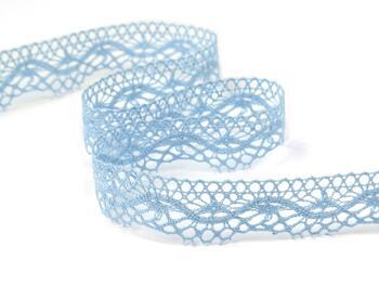 Cotton bobbin lace 75416, width 27 mm, light blue - 3