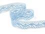 Cotton bobbin lace 75416, width 27 mm, light blue - 3/5