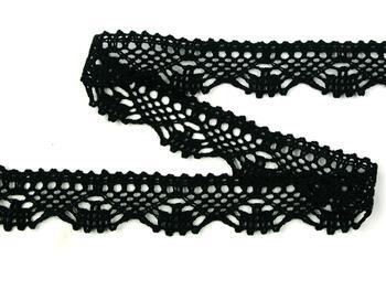 Cotton bobbin lace 75423, width 26 mm, black - 3