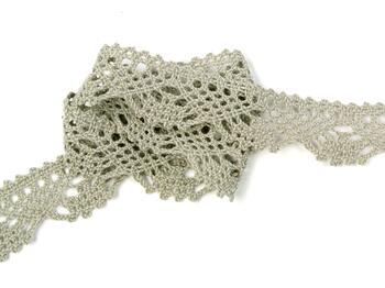 Cotton bobbin lace 75423, width 26 mm, dark linen gray - 3