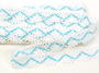 Bobbin lace No. 75423 white/turquoise | 30 m - 3/6