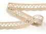 Cotton bobbin lace 75428, width 18 mm, light linen gray - 3/4