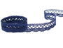 Cotton bobbin lace 75428, width 18 mm, dark blue - 3/4