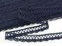 Cotton bobbin lace 75428, width 18 mm, black blue - 3/3