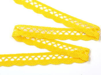 Cotton bobbin lace 75428, width 18 mm, yellow - 3