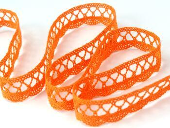 Cotton bobbin lace 75428, width 18 mm, rich orange - 3