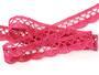 Cotton bobbin lace 75428, width 18 mm, fuchsia highlights - 3/4