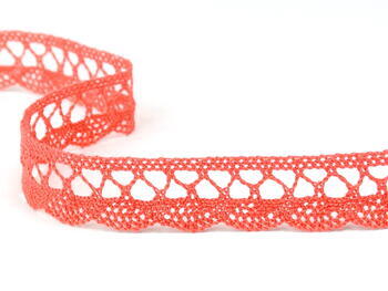 Cotton bobbin lace 75428, width 18 mm, light red coral - 3