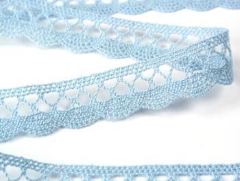 Cotton bobbin lace 75428, width 18 mm, light blue - 3