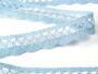 Cotton bobbin lace 75428, width 18 mm, light blue - 3/6