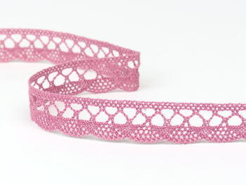 Cotton bobbin lace 75428, width 18 mm, pink - 3