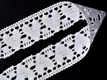 Cotton bobbin lace 75438, width 50 mm, white - 3