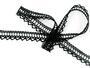 Cotton bobbin lace 75445, width 18 mm, black - 3/4