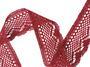 Cotton bobbin lace 75414, width 55 mm, cranberry - 3/5