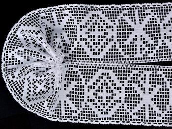 Cotton bobbin lace 75450, width 115 mm, white - 3