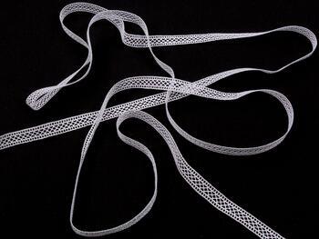 Cotton bobbin lace insert 75454, width 10 mm, white - 3