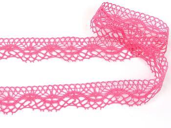 Cotton bobbin lace 75416, width 27 mm, fuchsia - 3