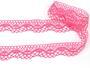 Cotton bobbin lace 75416, width 27 mm, fuchsia - 3/4