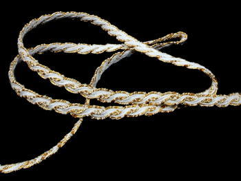 Bobbin lace No. 75481 white/gold | 30 m - 3