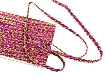 Bobbin lace No. 75481 violet/gold | 30 m - 3