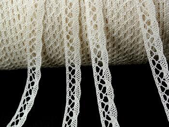 Cotton bobbin lace 75512, width 10 mm, light cream - 3