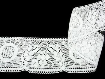 Cotton bobbin lace 75514, width 103 mm, white - 3