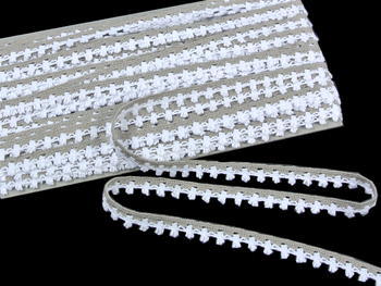 Bobbin lace No. 75535 white/dark linen | 30 m - 3