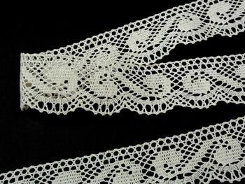 Cotton bobbin lace 75566, width 45 mm, light cream - 3