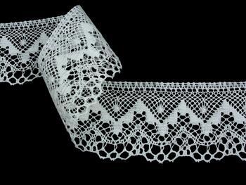 Linen bobbin lace 75574, width 75 mm, 100% linen bleached - 3