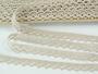 Cotton bobbin lace 75633, width 10 mm, light linen gray - 3/3