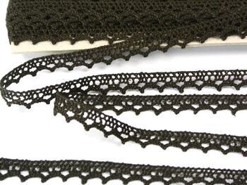 Cotton bobbin lace 75633, width 10 mm, dark brown - 3