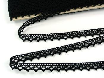 Cotton bobbin lace 75633, width 10 mm, black - 3