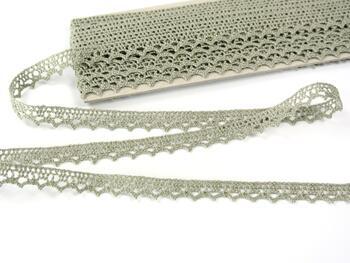 Cotton bobbin lace 75633, width 10 mm, dark linen gray - 3