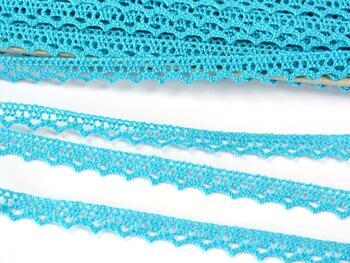 Cotton bobbin lace 75633, width 10 mm, turquoise - 3
