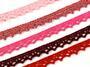 Cotton bobbin lace 75633, width 10 mm, cranberry - 3/3