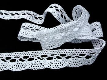 Cotton bobbin lace 75642, width 29 mm, white - 3