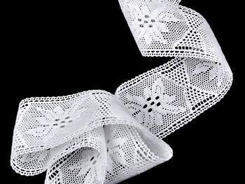 Cotton bobbin lace insert 75167, width 46 mm, white - 3