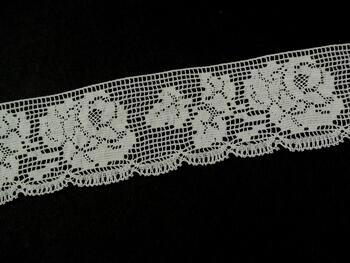 Cotton bobbin lace 81094, width 36 mm, cream - 3