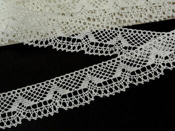 Linen bobbin lace 81847, width 37 mm, 100% linen bleached - 3