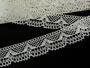 Linen bobbin lace 81847, width 37 mm, 100% linen bleached - 3/4