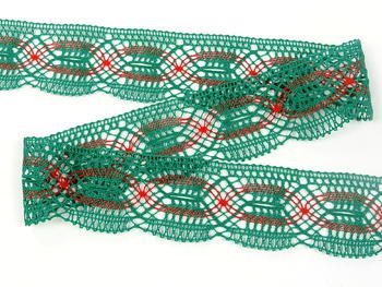 Bobbin lace No. 81919 dark green/light red | 30 m - 3