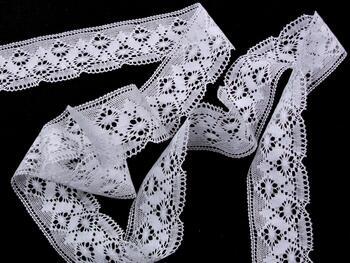 Cotton bobbin lace 82025, width 41 mm, white - 3