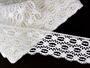 Cotton bobbin lace 82106, width 75 mm, white - 3/4