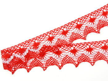Bobbin lace No. 82157 light red/white | 30 m - 3