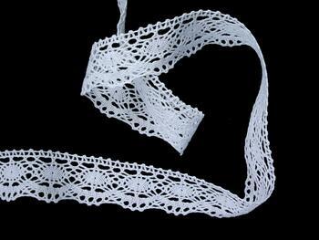 Cotton bobbin lace 82167, width 28 mm, white - 3