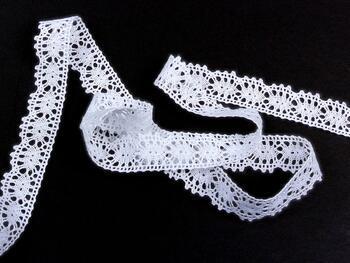 Cotton bobbin lace 82176, width 22 mm, white - 3